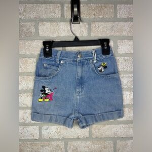 Vintage 90’s Kids Mickey & Co Embroidered Denim Shorts - 0276